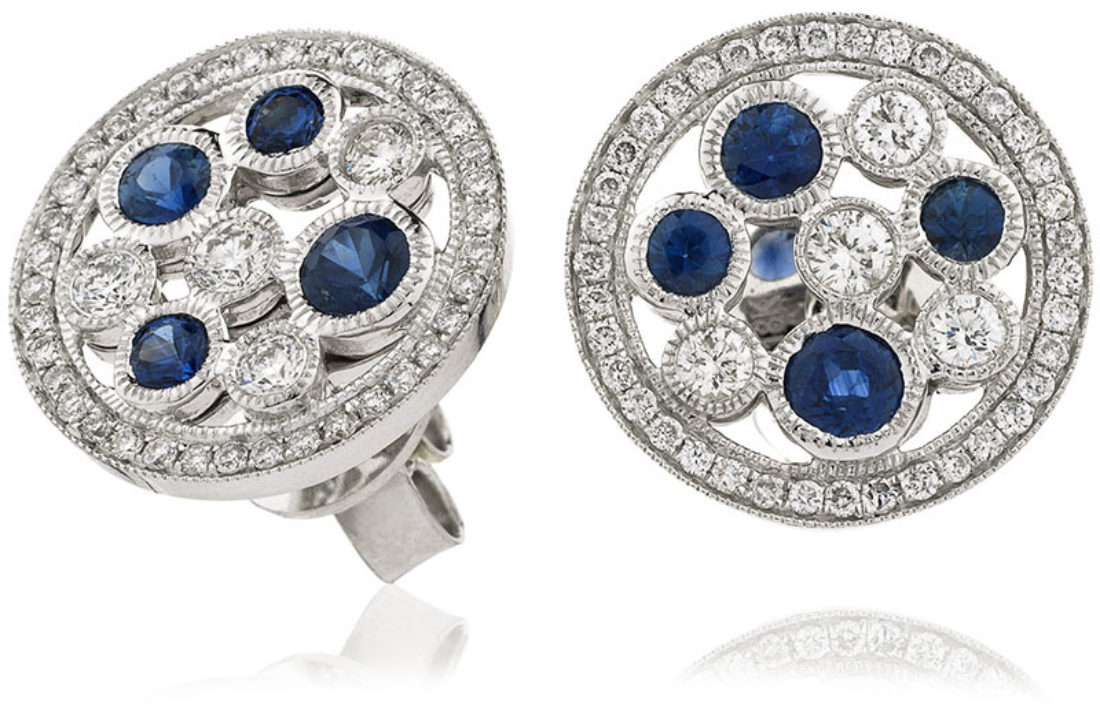 Se3963 Bs 1 50 Cts 18 Ct Blue Sapphire 0 96 Ct