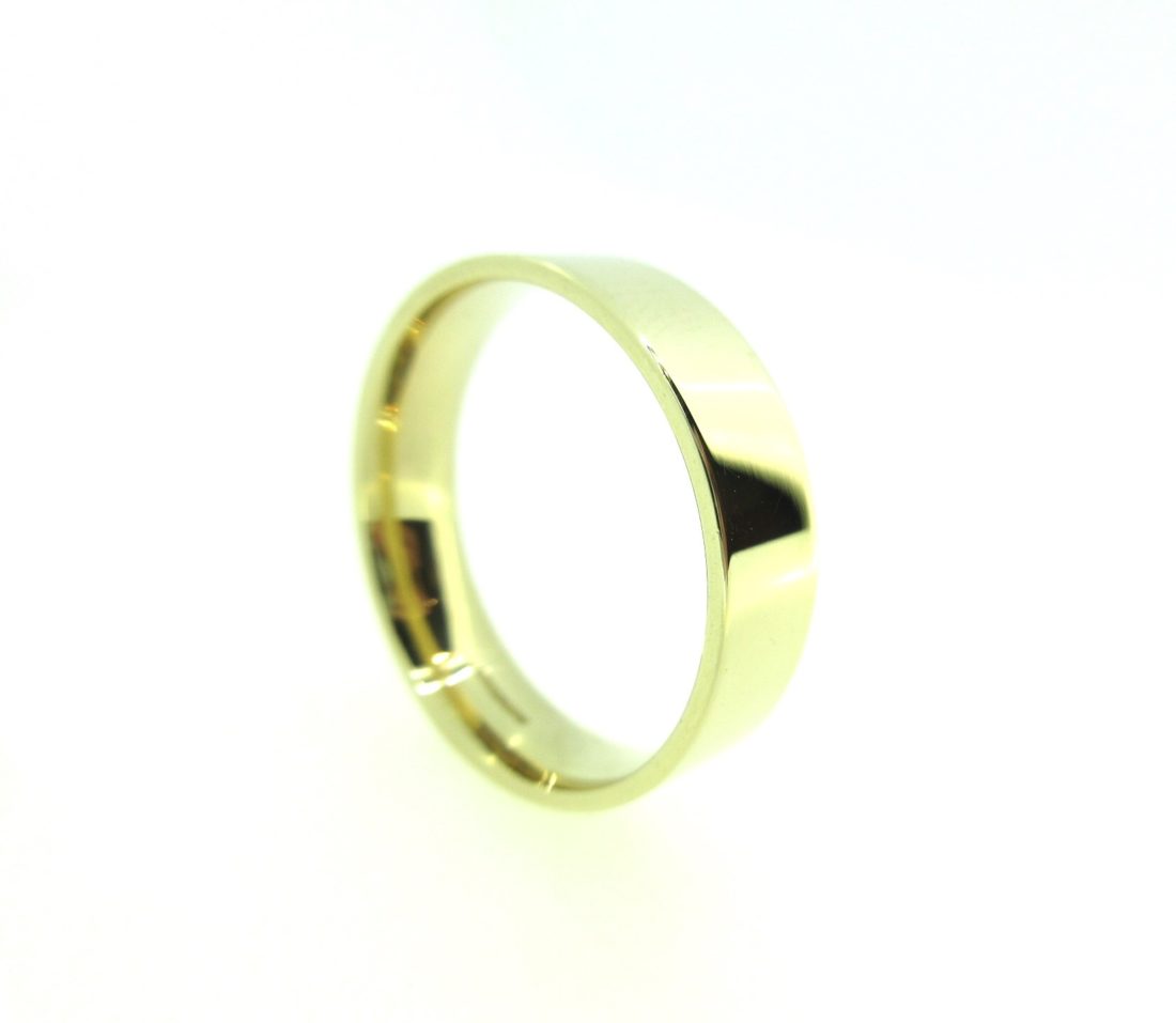 Gold Flat Wedding Ring - Andrew Smith Jewellers
