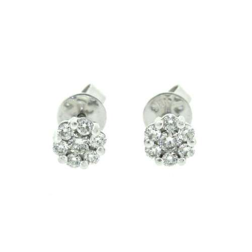 Diamond Cluster Stud Earrings 