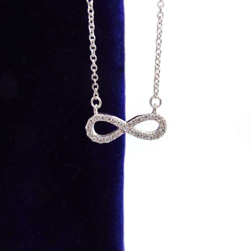 Silver Cubic Zirconia Infinity Necklace 