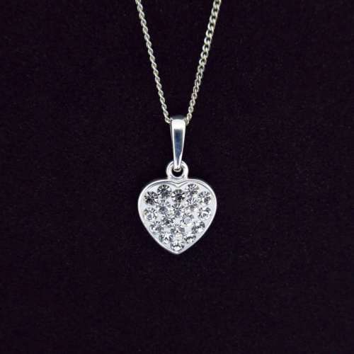 Silver & Cubic Zirconia Heart Pendant