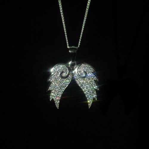 Silver & Cubic Zirconia Angel Wing Necklace