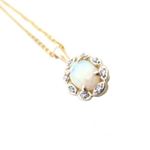 Opal & Diamond Necklace 