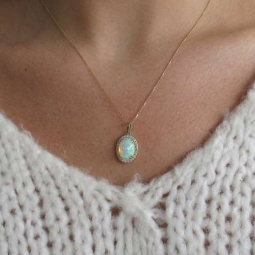 Opal & Diamond Necklace