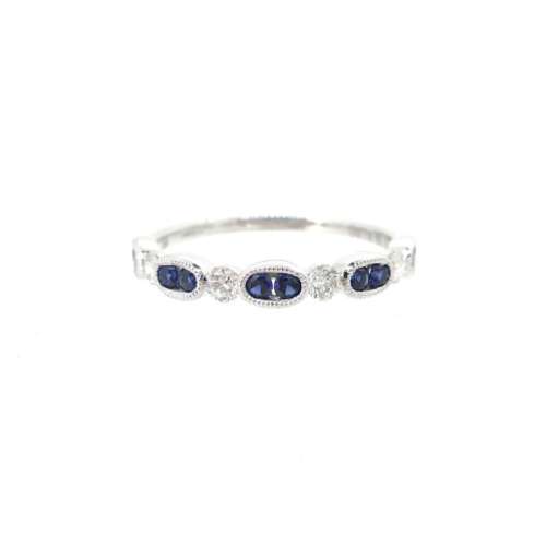 Sapphire & Diamond Half Eternity Ring