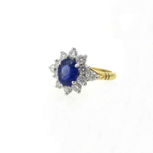 18ct Sapphire and diamond ring.