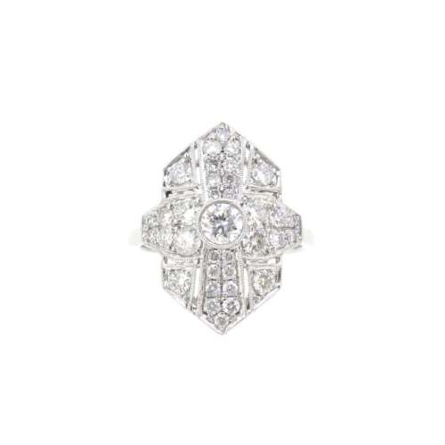 Diamond Art Deco Style Cluster Ring
