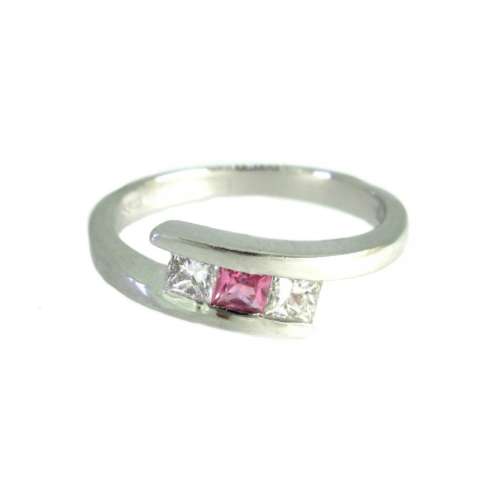 Pink Sapphire & Diamond Ring 