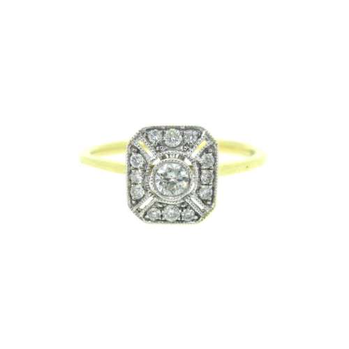 Antique Style Diamond Cluster Ring