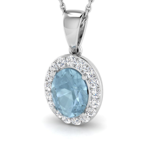 Aquamarine & Diamond Necklace