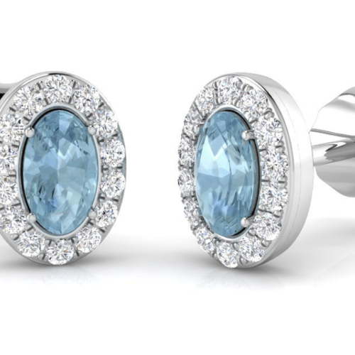 Aquamarine & Diamond Earrings